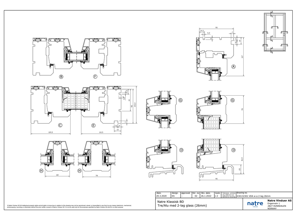 BD Natre Klassisk 2-L tre/alu 26mm